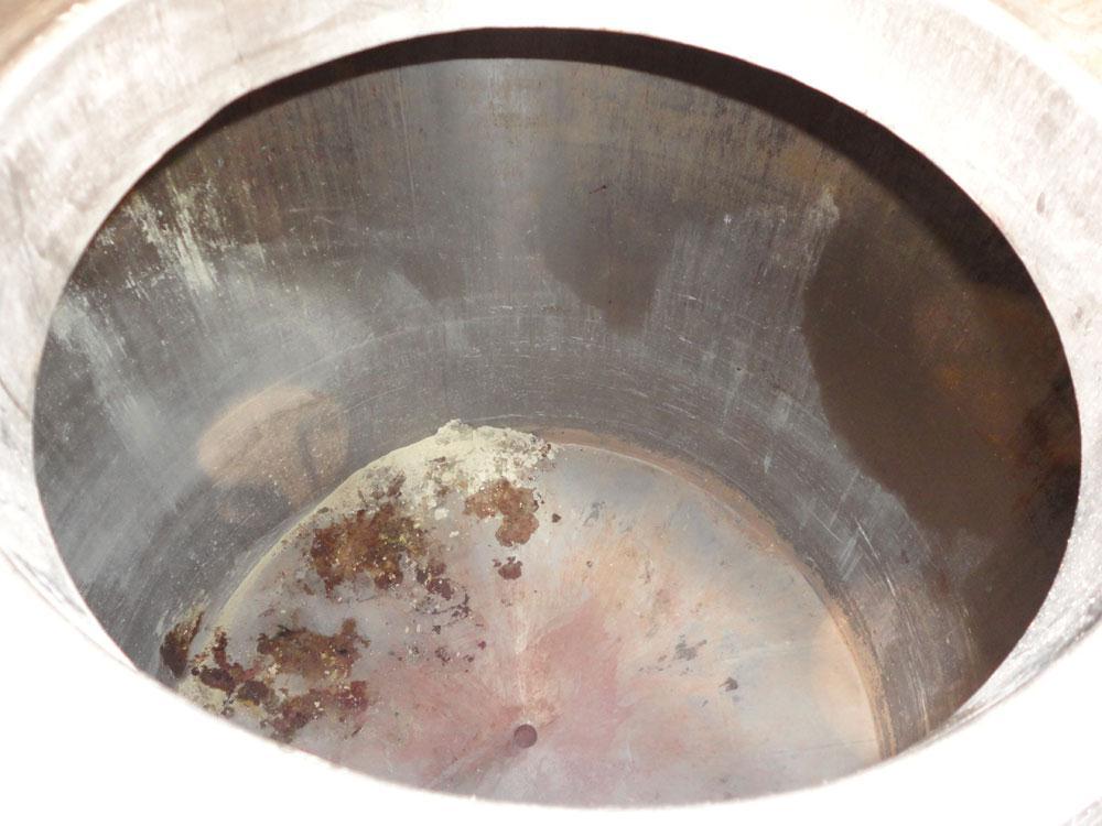 Used Tank, 2000 Gallon, 304 Stainless Steel, Vertical. 84" Diameter x 80" straight side. Dished top, coned bottom. Openings top 2”, 4”, 18” man way with cover, side 2”. 3" Center bottom outlet. Mount...