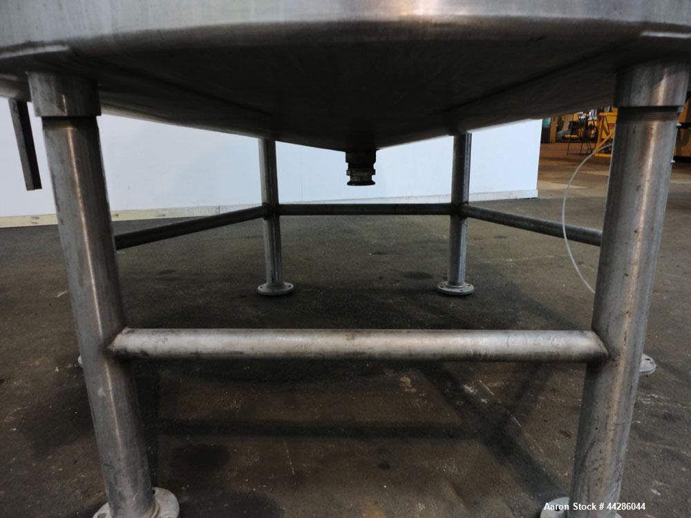 Used- Tank, 2000 Gallon, 304 Stainless Steel, Vertical. 84" Diameter x 80" straight side. Dished top, coned bottom. Off cent...