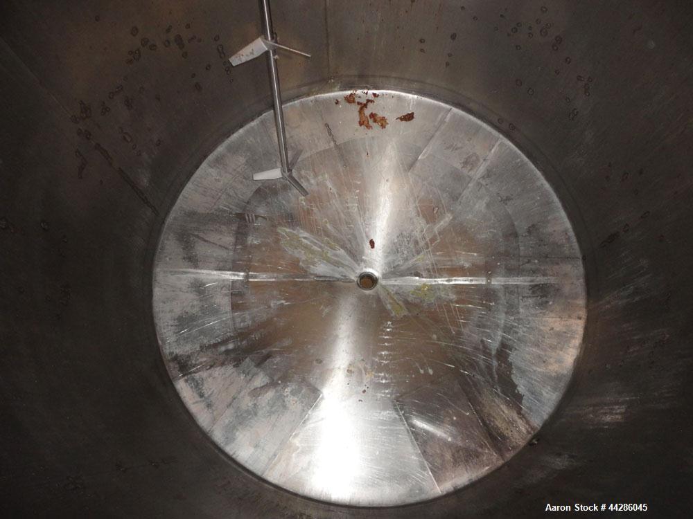 Used Tank, 2000 Gallon, 304 Stainless Steel, Vertical. 84" Diameter x 80" straight side. Dished top, coned bottom. Off center air operated Lightnin agitator, model XJAC-100, serial# 95/E49459-02. 1-1...