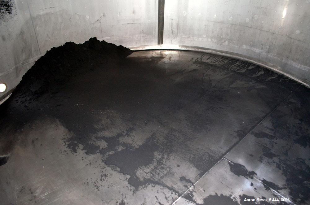 Used Vinquip Jacketed Beverage Tank,  2284 Gallon, 304 Stainless Steel, Vertical. Approximately 83” diameter x 97-1/2” straight side, off center coned top, sloped bottom.  (1) 24” Wide bottom sidewal...