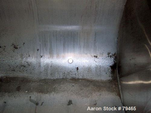 Used Tank, 4,000 Gallon, 316 Stainless Steel, Horizontal. 96" Diameter x 120" straight side, slightly coned ends. Openings: top (3) 1-3/4"sanitary fittings, (1) 2-1/2" sanitary fitting, (1) 4", 19" m...