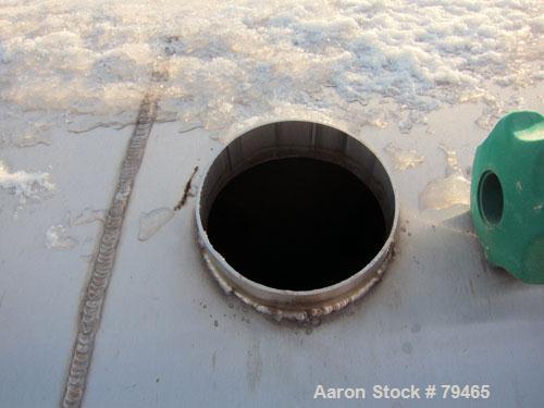 Used Tank, 4,000 Gallon, 316 Stainless Steel, Horizontal. 96" Diameter x 120" straight side, slightly coned ends. Openings: top (3) 1-3/4"sanitary fittings, (1) 2-1/2" sanitary fitting, (1) 4", 19" m...