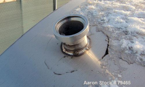 Used Tank, 4,000 Gallon, 316 Stainless Steel, Horizontal. 96" Diameter x 120" straight side, slightly coned ends. Openings: top (3) 1-3/4"sanitary fittings, (1) 2-1/2" sanitary fitting, (1) 4", 19" m...