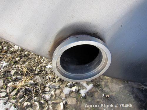 Used Tank, 4,000 Gallon, 316 Stainless Steel, Horizontal. 96" Diameter x 120" straight side, slightly coned ends. Openings: top (3) 1-3/4"sanitary fittings, (1) 2-1/2" sanitary fitting, (1) 4", 19" m...