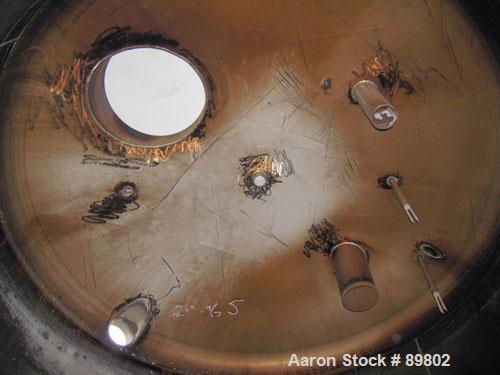 Used Tank, 1,500 Gallon, stainless steel, vertical. 84" diameter x 60" straight side. Dish top, cone bottom. Openings:  top 6", (3) 1-1/2" NPT, 3", 2", 6", 20" manway with cover; side 12" manway with...