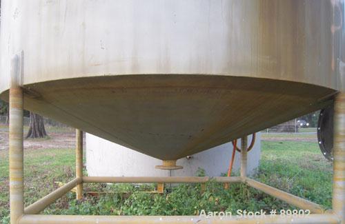 Used Tank, 1,500 Gallon, stainless steel, vertical. 84" diameter x 60" straight side. Dish top, cone bottom. Openings:  top 6", (3) 1-1/2" NPT, 3", 2", 6", 20" manway with cover; side 12" manway with...