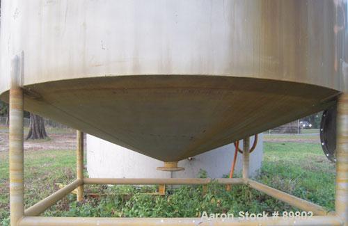 Used- Tank, 1,500 Gallon, stainless steel, vertical. 84" diameter x 60" straight side. Dish top, cone bottom. Openings:  top...