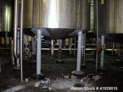 Used Norwalk Tank, 2000 Gallon,  Stainless Steel, Vertical. 76" diameter x 106" straight side, dished top and bottom. Openings top 4" tri-clamp, 4" vent, (2) 18" manway with cover, side 8" drive (cap...
