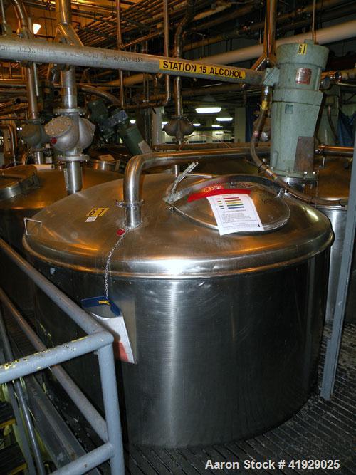 Used Norwalk Tank, 2000 Gallon,  Stainless Steel, Vertical. 76" diameter x 106" straight side, dished top and bottom. Off center top entering Lightnin agitator, model N33G-300. 1-1/2" diameter shaft ...