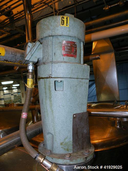 Used Norwalk Tank, 2000 Gallon,  Stainless Steel, Vertical. 76" diameter x 106" straight side, dished top and bottom. Off center top entering Lightnin agitator, model N33G-300. 1-1/2" diameter shaft ...
