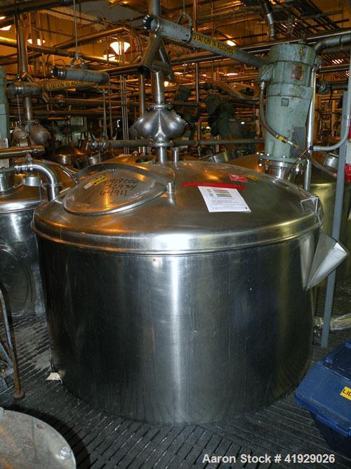 Used Norwalk Tank, 2000 Gallon,  Stainless Steel, Vertical. 76" diameter x 106" straight side, dished top and bottom. Off center top entering Lightnin agitator, model N33G-300. 1-1/2" diameter shaft ...