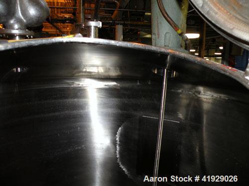 Used Norwalk Tank, 2000 Gallon,  Stainless Steel, Vertical. 76" diameter x 106" straight side, dished top and bottom. Off center top entering Lightnin agitator, model N33G-300. 1-1/2" diameter shaft ...