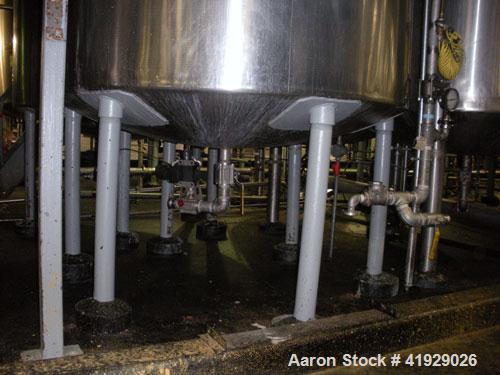 Used Norwalk Tank, 2000 Gallon,  Stainless Steel, Vertical. 76" diameter x 106" straight side, dished top and bottom. Off center top entering Lightnin agitator, model N33G-300. 1-1/2" diameter shaft ...