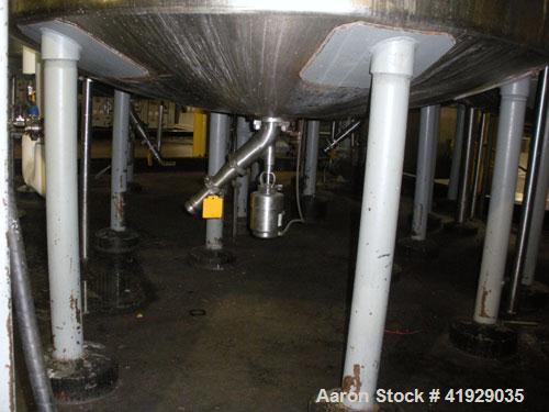 Used Norwalk Tank, 2000 Gallon,  Stainless Steel, Vertical. 76" diameter x 106" straight side, dished top and bottom. Off center top entering Lightnin agitator, model N33G-300. Driven by a 3hp, 3/60/...
