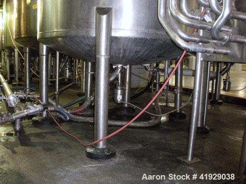 Used Norwalk Tank, 2000 Gallon,  stainless steel, vertical. 76" diameter x 106" straight side, dished top and bottom. Off center top entering Lightnin agitator, model N33G-300. Driven by a 3 hp, 3/60...
