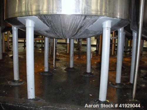 Used Norwalk Tank, 2000 Gallon,  Stainless Steel, Vertical. 76" diameter x 106" straight side, dished top and bottom. Off center top entering angled Lightnin manual variable speed agitator, model N33...