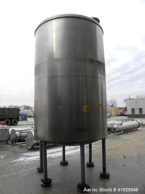 Used- Norwalk Tank, 2000 Gallon, 316 Stainless Steel, Vertical. 76" Diameter x 108" straight side, dished top and bottom. Op...