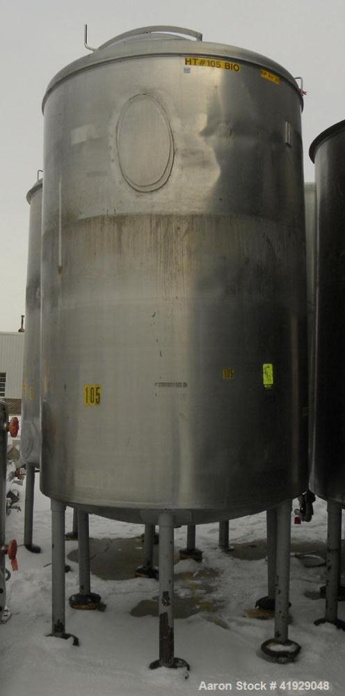 Used Norwalk Tank, 2000 Gallon, 316 stainless steel, vertical. 76" diameter x 108" straight side, dished 304 stainless steel top head, dished bottom. (1) Spray ball. Openings: top (2) 3-1/2", 4" tri-...
