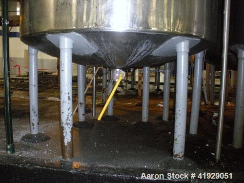 Used Norwalk Tank, 2000 Gallon,  Stainless Steel, Vertical. 76" diameter x 106" straight side, dished top and bottom. Off center top entering angled Lightnin manual variable speed agitator, model N33...