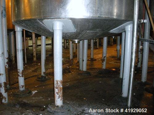 Used Norwalk Tank, 2000 Gallon, stainless steel, vertical. 76" diameter x 106" straight side, dished top and bottom. Openings: top 3", 4", 4" tri-clamp, 4" vent, (2) 18" manway with cover; approximat...