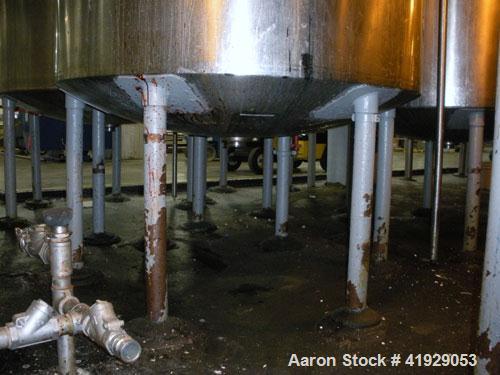 Used Norwalk Tank, 2000 Gallon, stainless steel, vertical. 76" diameter x 106" straight side, dished top and bottom. Openings: top 3" tri-clamp, 4" tri-clamp, 4" vent, 8" drive (capped), 24" manway w...