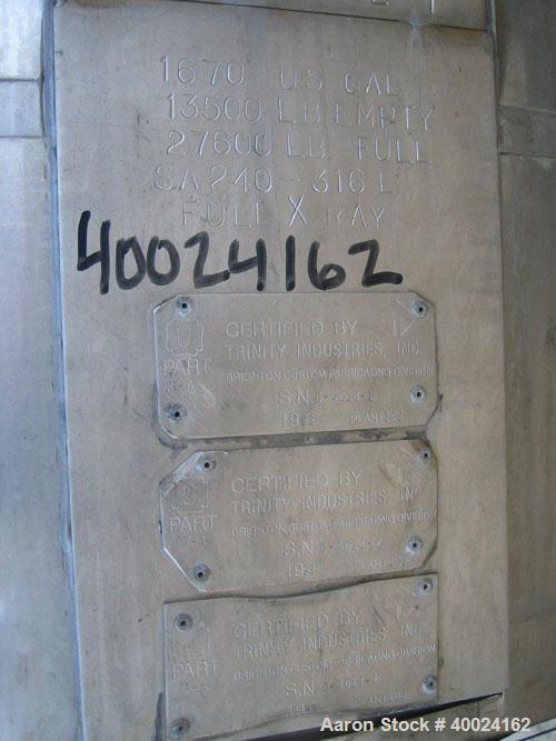 Used 1500 Gallon Stainless Steel Patterson Pressure Vessel