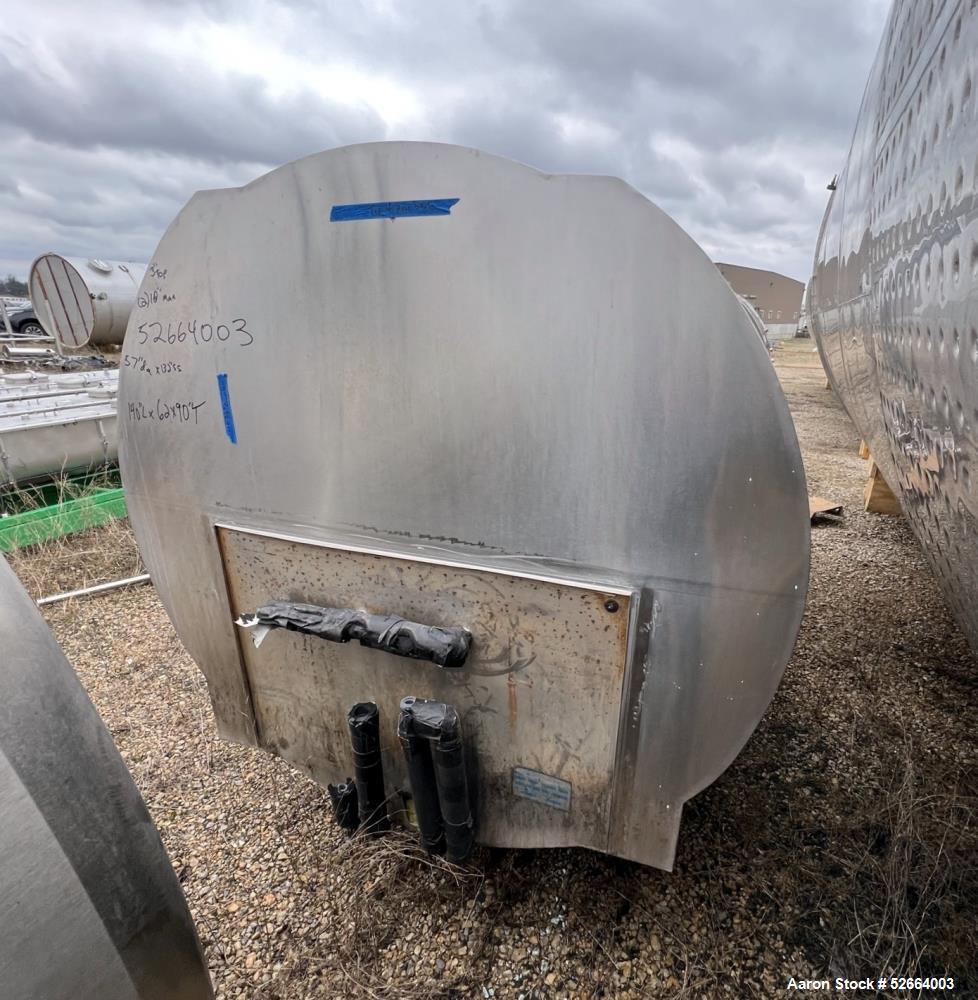 Horizontal Stainless Steel 1,250 Gallon Milk Tank