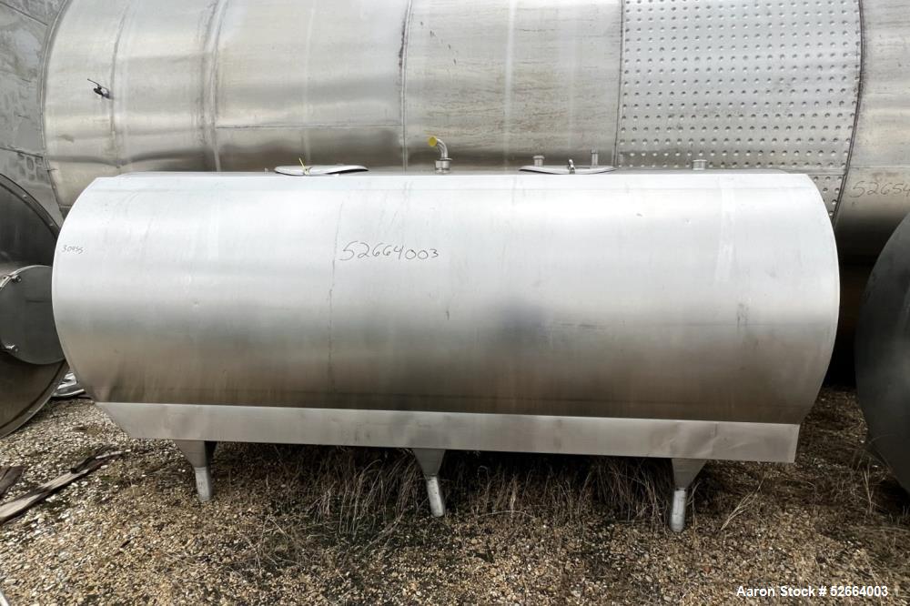 Horizontal Stainless Steel 1,250 Gallon Milk Tank