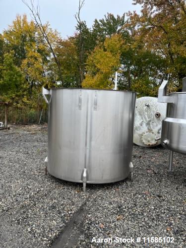 Used-Approximately 1300 Gallon Perma-San Vertical Stainless Steel Sanitary Tank