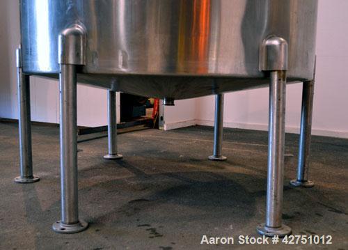 Used Perma-San Tank, 2000 Gallon, Model 2000 OVC, 304 Stainless Steel, Vertical. 84" Diameter x 86" straight side. Open top with (2) 1/3 hinged covers, coned bottom. Bolt on stainless steel agitator ...