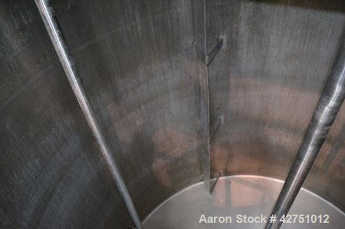 Used Perma-San Tank, 2000 Gallon, Model 2000 OVC, 304 Stainless Steel, Vertical. 84" Diameter x 86" straight side. Open top with (2) 1/3 hinged covers, coned bottom. Bolt on stainless steel agitator ...