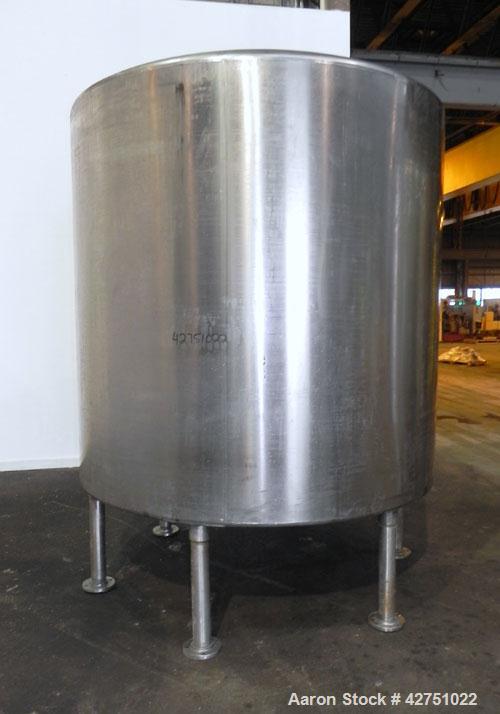Used Perma-San Tank, 2000 Gallon, Model CVC, 304 Stainless Steel Vertical. 84" Diameter x 80" straight side. Dished top, coned bottom. Openings top 2", 4", 18" man way with cover, side 2". 3" Tri-cla...