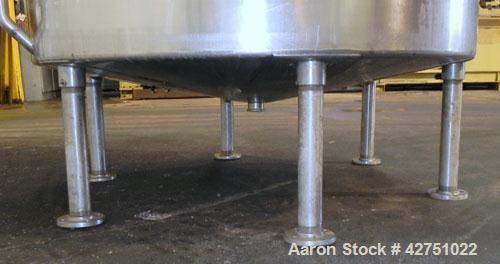 Used Perma-San Tank, 2000 Gallon, Model CVC, 304 Stainless Steel Vertical. 84" Diameter x 80" straight side. Dished top, coned bottom. Openings top 2", 4", 18" man way with cover, side 2". 3" Tri-cla...