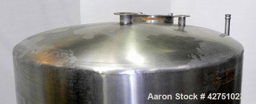 Used Perma-San Tank, 2000 Gallon, Model CVC, 304 Stainless Steel Vertical. 84" Diameter x 80" straight side. Dished top, coned bottom. Openings top 2", 4", 18" man way with cover, side 2". 3" Tri-cla...