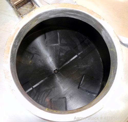 Used Perma-San Tank, 2000 Gallon, Model CVC, 304 Stainless Steel Vertical. 84" Diameter x 80" straight side. Dished top, coned bottom. Openings top 2", 18" man way with cover, side 2". 3" Tri-clamp c...