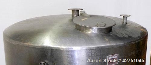 Used Perma-San Tank, 2000 Gallon, Model CVC, 304 Stainless Steel Vertical. 84" Diameter x 80" straight side. Dished top, coned bottom. Openings top 2", 4", 18" man way with cover, side 2". 3" Tri-cla...