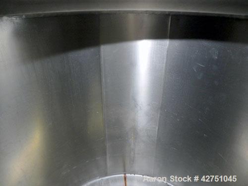 Used Perma-San Tank, 2000 Gallon, Model CVC, 304 Stainless Steel Vertical. 84" Diameter x 80" straight side. Dished top, coned bottom. Openings top 2", 4", 18" man way with cover, side 2". 3" Tri-cla...