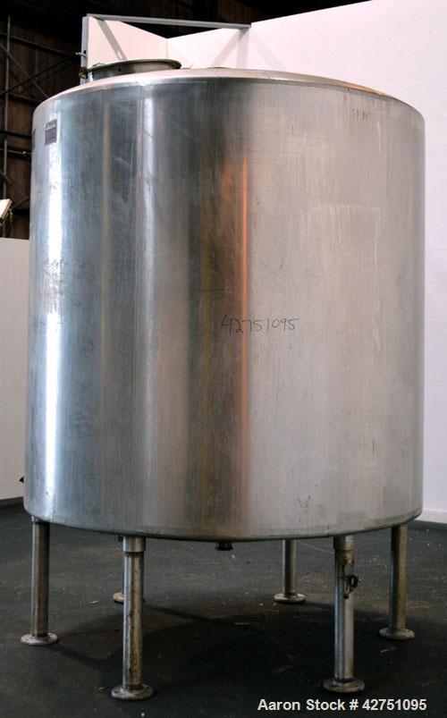 Used- Perma-San Tank, 2000 Gallon, Model CVC, 316 Stainless Steel Vertical. 84” Diameter x 80” straight side. Dished top, co...