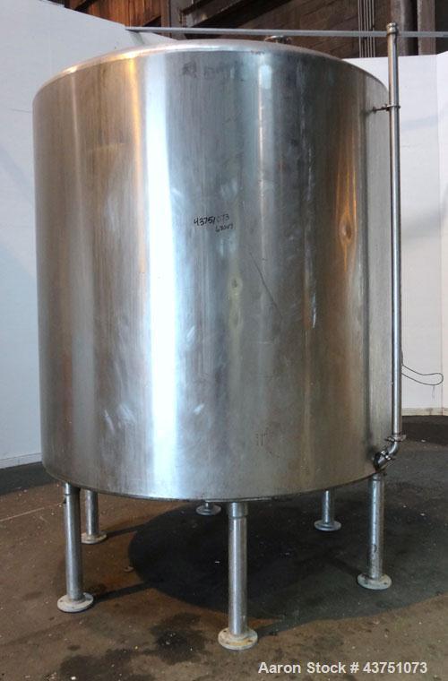 Used Perma-San Tank, 2000 Gallon, Model 2000 CVC, 304 Stainless Steel, Vertical. 84" Diameter x 80" straight side. Dished top, coned bottom. Openings top 2”, 4”, 18” man way with cover, side 2”. 3" C...
