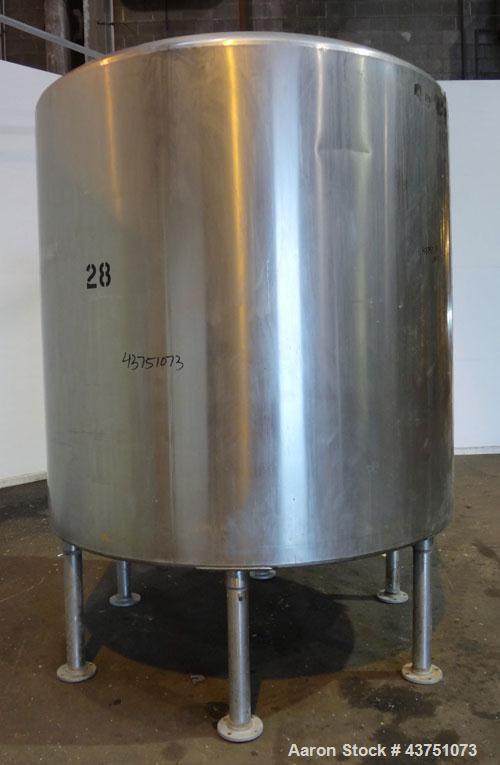Used Perma-San Tank, 2000 Gallon, Model 2000 CVC, 304 Stainless Steel, Vertical. 84" Diameter x 80" straight side. Dished top, coned bottom. Openings top 2”, 4”, 18” man way with cover, side 2”. 3" C...