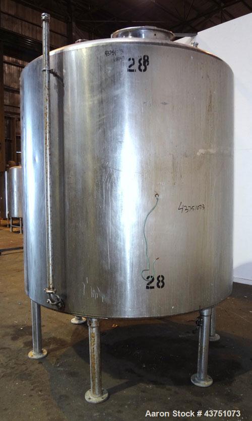 Used Perma-San Tank, 2000 Gallon, Model 2000 CVC, 304 Stainless Steel, Vertical. 84" Diameter x 80" straight side. Dished top, coned bottom. Openings top 2”, 4”, 18” man way with cover, side 2”. 3" C...