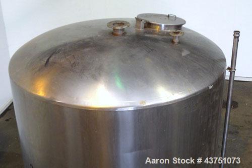 Used Perma-San Tank, 2000 Gallon, Model 2000 CVC, 304 Stainless Steel, Vertical. 84" Diameter x 80" straight side. Dished top, coned bottom. Openings top 2”, 4”, 18” man way with cover, side 2”. 3" C...