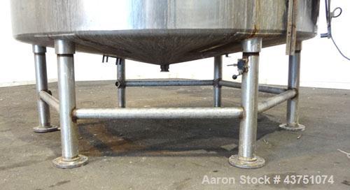 Used Perma-San Tank, 2000 Gallon, Model 2000 CVC, 304 Stainless Steel, Vertical. 84" Diameter x 80" straight side. Dished top, coned bottom. Openings top 2”, 4”, 18” man way with cover, side 2”. 3" C...