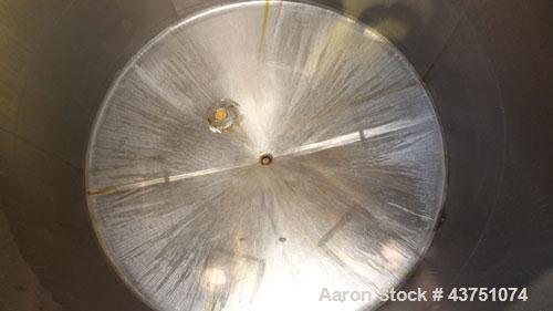 Used Perma-San Tank, 2000 Gallon, Model 2000 CVC, 304 Stainless Steel, Vertical. 84" Diameter x 80" straight side. Dished top, coned bottom. Openings top 2”, 4”, 18” man way with cover, side 2”. 3" C...