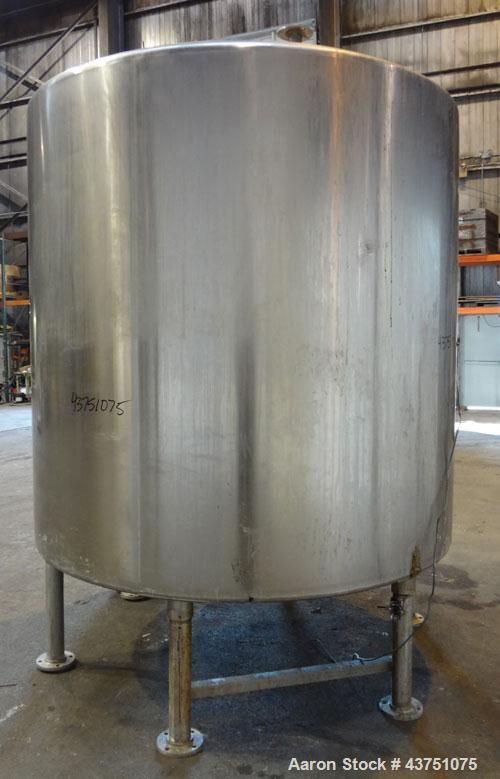 Used Perma-San Tank, 2000 Gallon, Model 2000 CVC, 304 Stainless Steel, Vertical. 84" Diameter x 80" straight side. Dished top, coned bottom. Openings top 2”, 4”, 18” man way with cover, side 2”. 3" C...