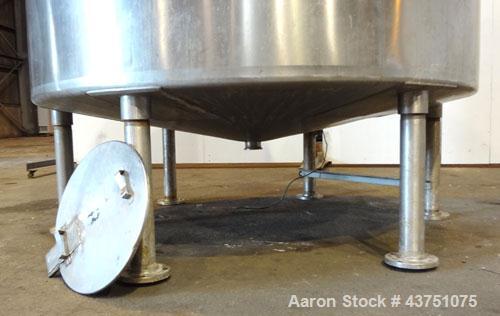 Used Perma-San Tank, 2000 Gallon, Model 2000 CVC, 304 Stainless Steel, Vertical. 84" Diameter x 80" straight side. Dished top, coned bottom. Openings top 2”, 4”, 18” man way with cover, side 2”. 3" C...