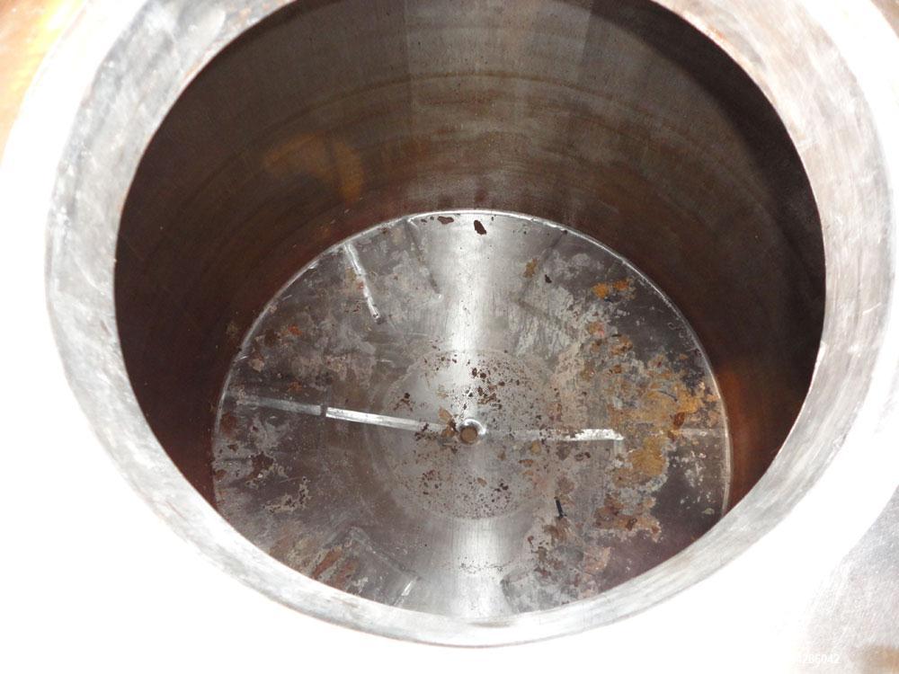 Used Perma-San Tank, 2000 Gallon, Model CVC, 304 Stainless Steel, Vertical. 84" Diameter x 80" straight side. Dished top, coned bottom. Openings top (2) 2”, 4”, 18” man way with cover, side 2”. 3" Ce...