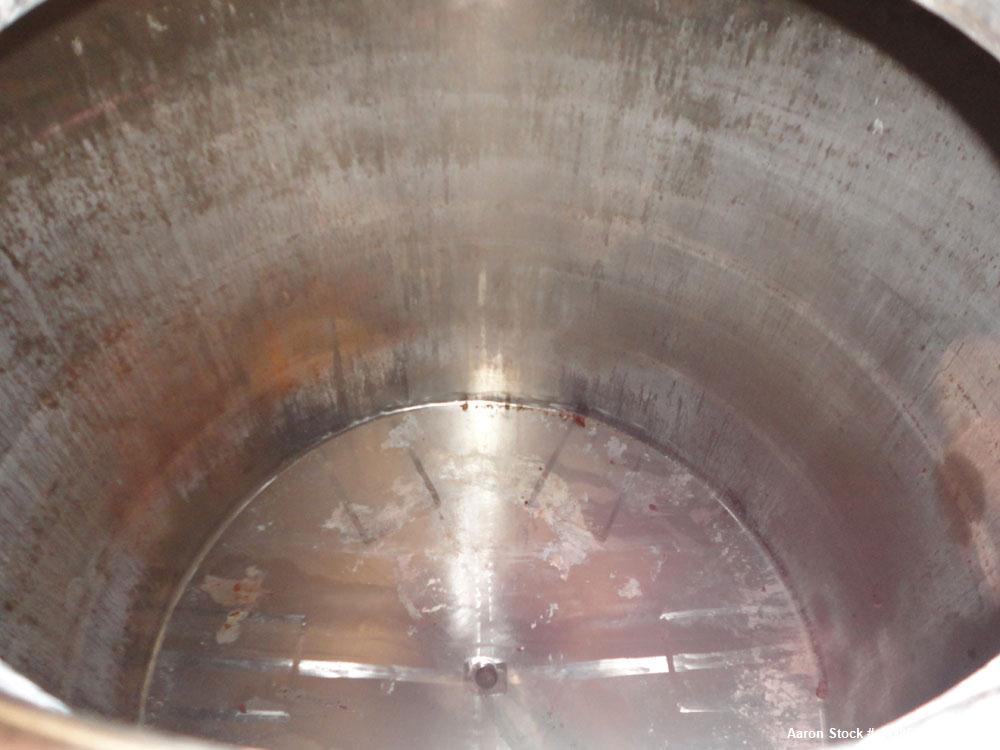 Used Perma-San Tank, 2000 Gallon, Model CVC, 304 Stainless Steel, Vertical. 84" Diameter x 80" straight side. Dished top, coned bottom. Openings top 2”, 4”, 18” man way with cover, side 2”. 3" Center...