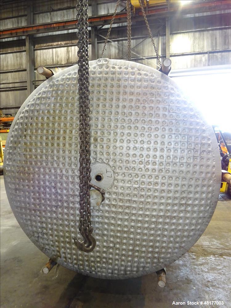 Used Perma-San Jacketed Mix Tank, 2,500 Gallon, 304 Stainless Steel, Vertical.