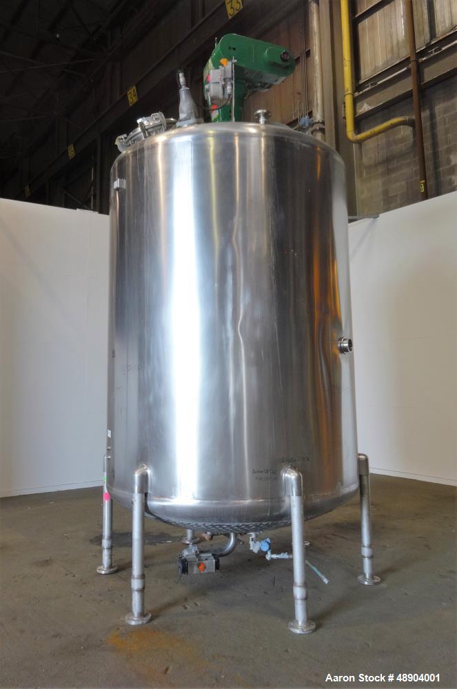Used Perma San Cooker/Cooler Jacketed Tank, 3000 Gallon, Stainless Steel, Verti